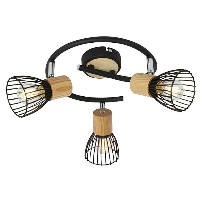 Spot svetilka Black Wood 3x 75 W Akcija v trgovini Bauhaus