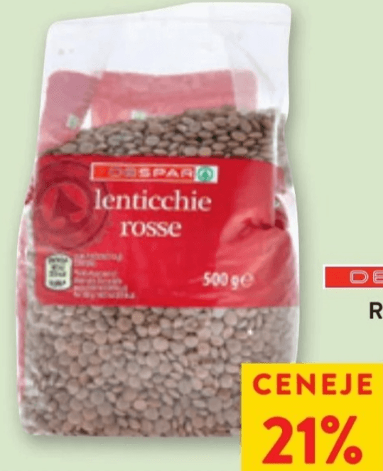 Despar Rdeča leča 500 g Akcija v trgovini Spar