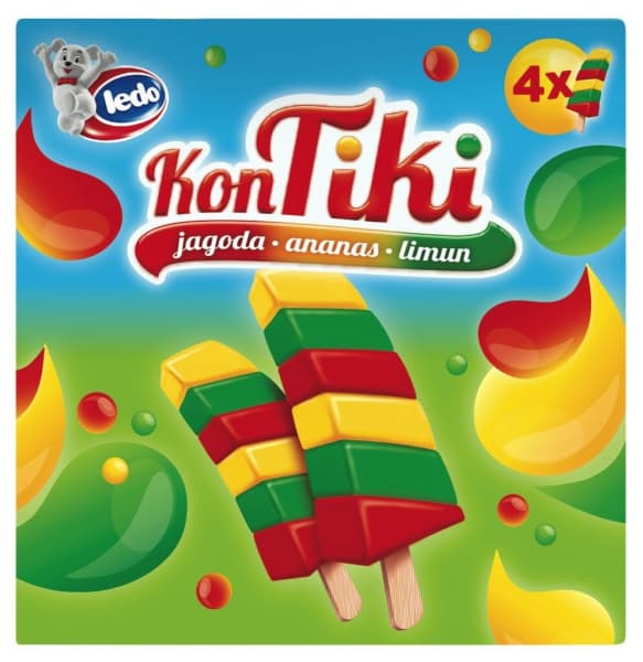 Sladoled KonTiki 4 x 70 ml ali 4 x 75 ml Akcija v trgovini Mercator