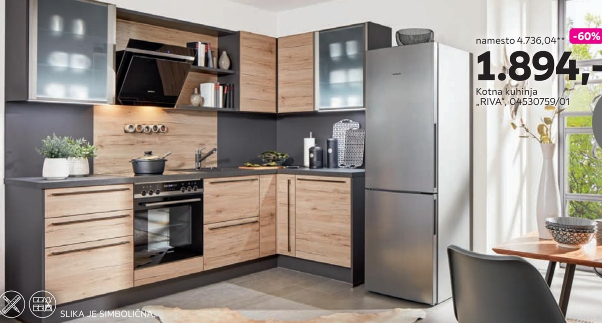 Kotna kuhinja „RIVA“ Nobilia - Akcija v trgovini Mömax