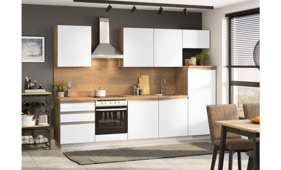 NERA blok kuhinja sestav na sliki, leseni del, 300 cm - Akcija v trgovini Prima