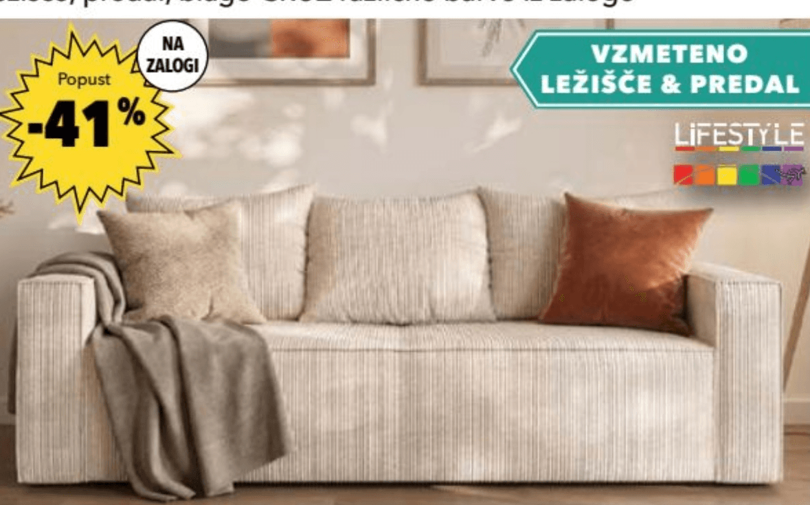 3-sed CORI 244x95cm Akcija v trgovini Harvey Norman
