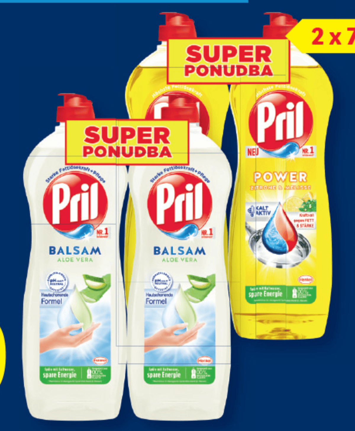 Detergent za pomivanje posode Pril 2 x 750 ml Akcija v trgovini Merkur