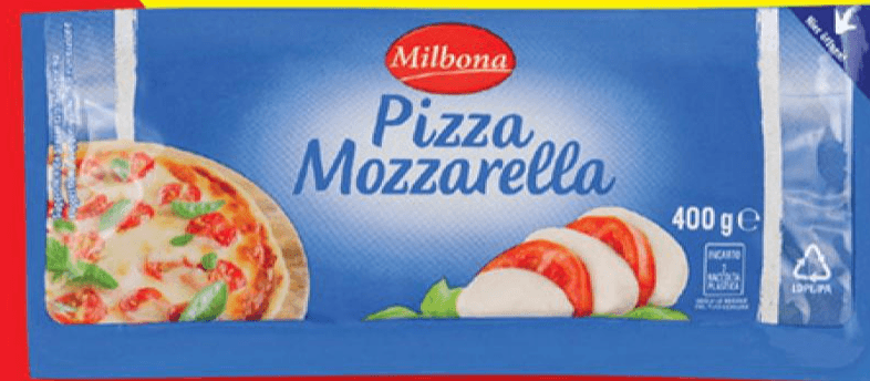Milbona Pizza Mozzarella 400 g Akcija v trgovini Lidl