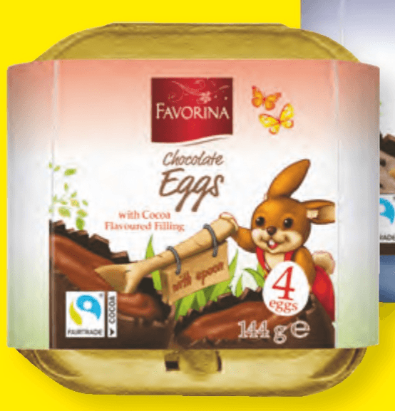 Favorina Polnjena velikonočna jajca 144 g - Akcija v trgovini Lidl