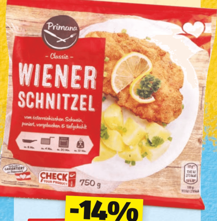 Primana svinjski dunajski zrezek 750 g Akcija v trgovini Hofer