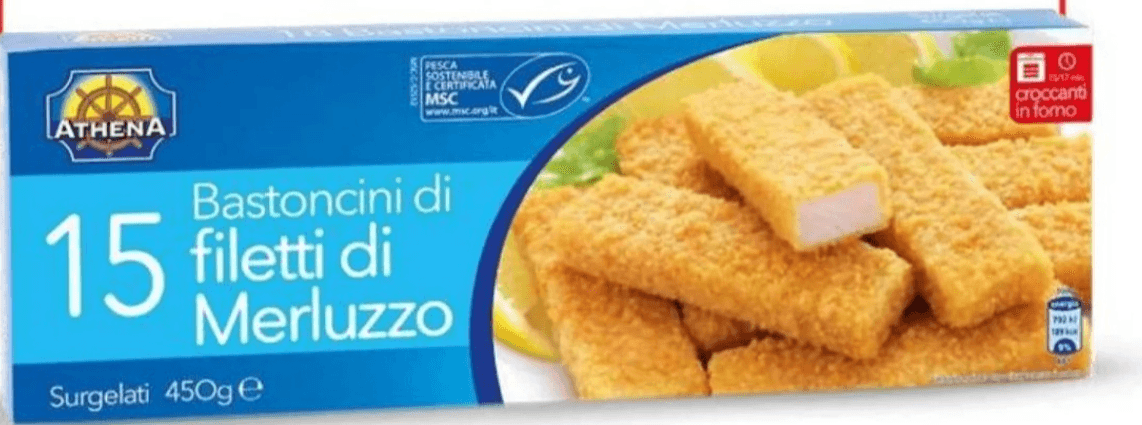 Panirane ribje palčke 15 kosov, 450 g ATHENA Akcija v trgovini Eurospin