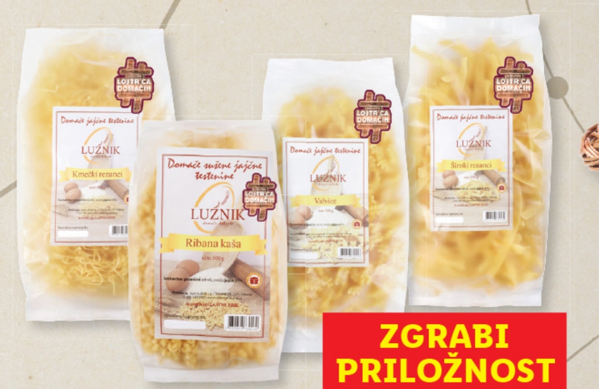 Kmetija Lužnik Jajčne testenine 500 g - Akcija v trgovini Lidl