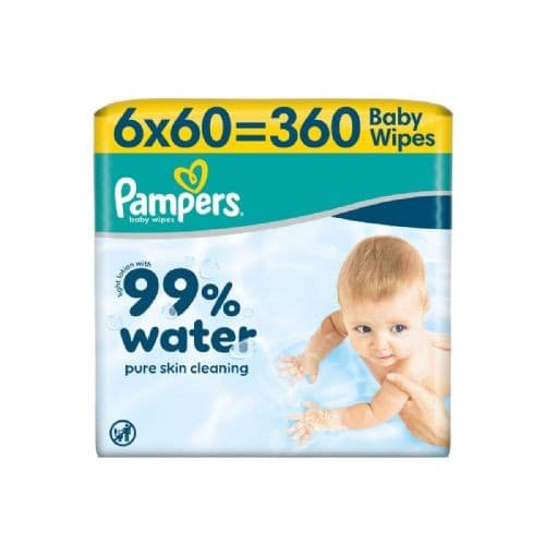 Vlažilni robčki Aqua Pampers 6x60 Akcija v trgovini Mercator