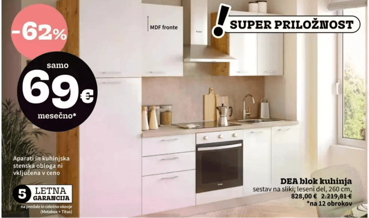 DEA blok kuhinja 260 cm - Akcija v trgovini Prima