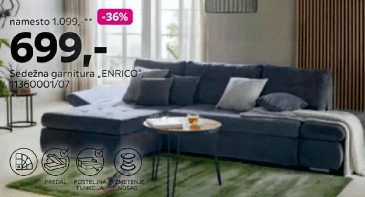 Sedežna garnitura "ENRICO" - Akcija v trgovini Mömax