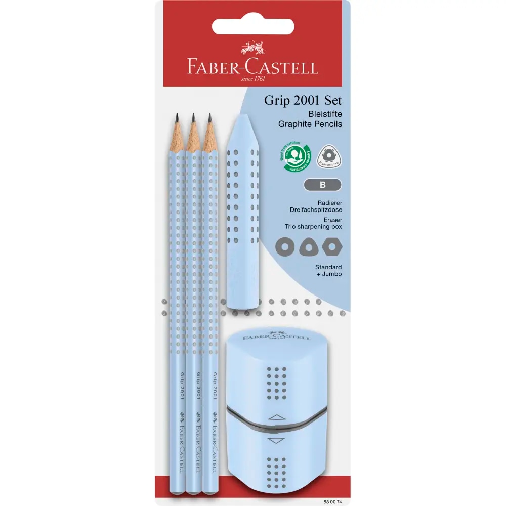 Faber-Castell Grip set Sky Blue 3 svinčniki Akcija v trgovini Mueller