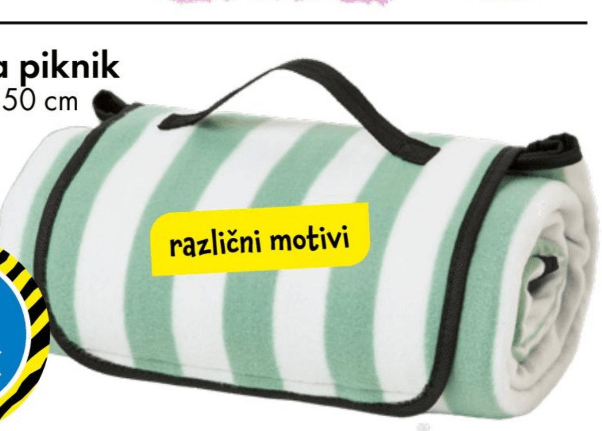 Odeja za piknik - Akcija v trgovini Tedi