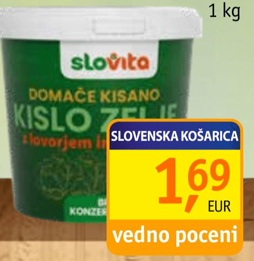 Kislo zelje Poper/lovor 1 kg Slovita Akcija v trgovini Jager