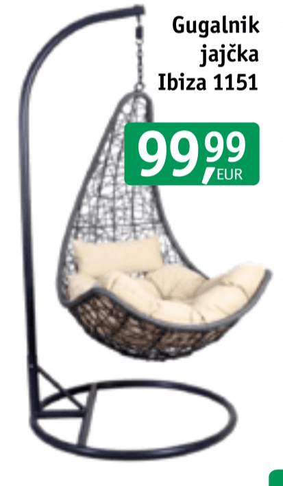 Gugalnik jajčka Ibiza 1151 Akcija v trgovini Jager