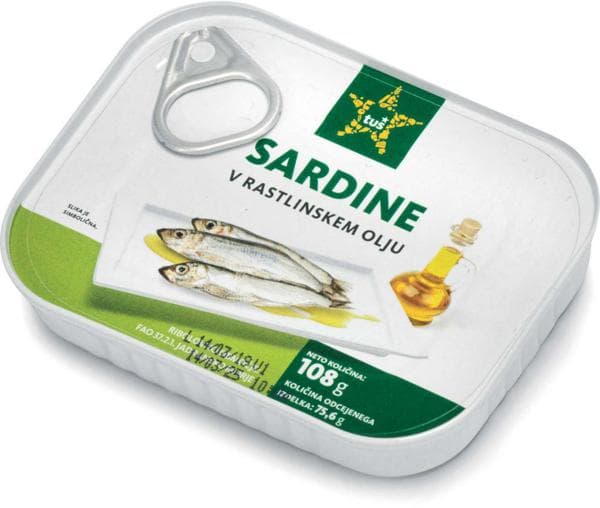 Sardine Tuš 108 g Akcija v trgovini Tuš