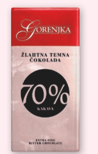 Gorenjka Temna čokolada 70 g - Akcija v trgovini Spar