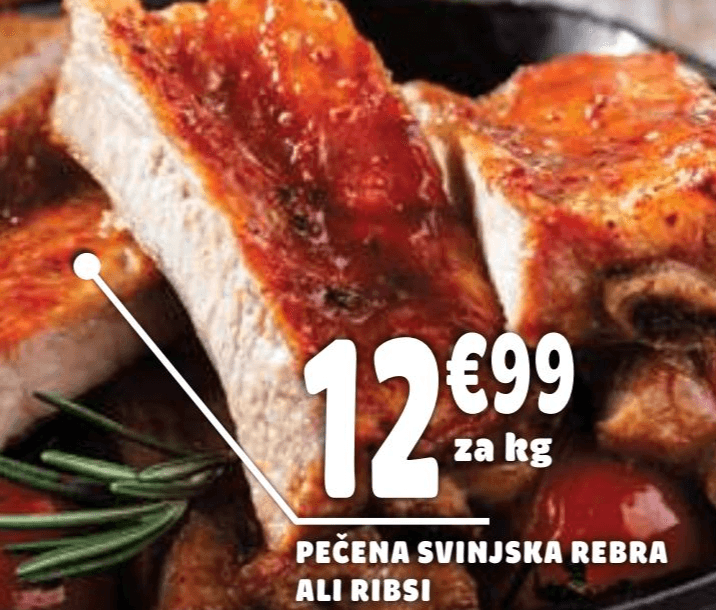 Pečena svinjska rebra ali ribsi Akcija v trgovini E.Leclerc