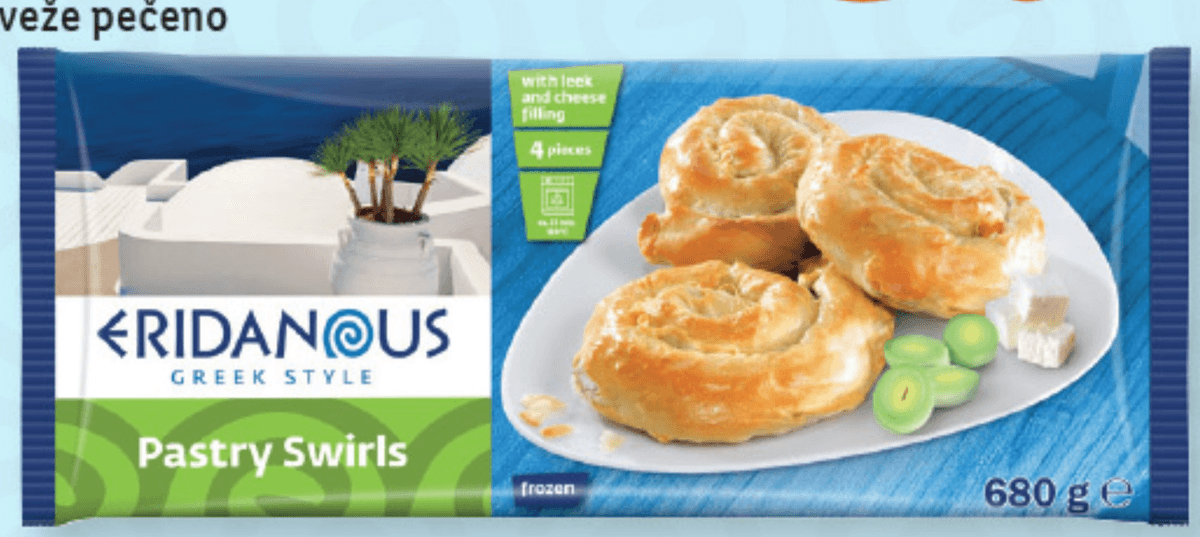 Eridanous polnjeni polžki iz listnatega testa 680 g Akcija v trgovini Lidl