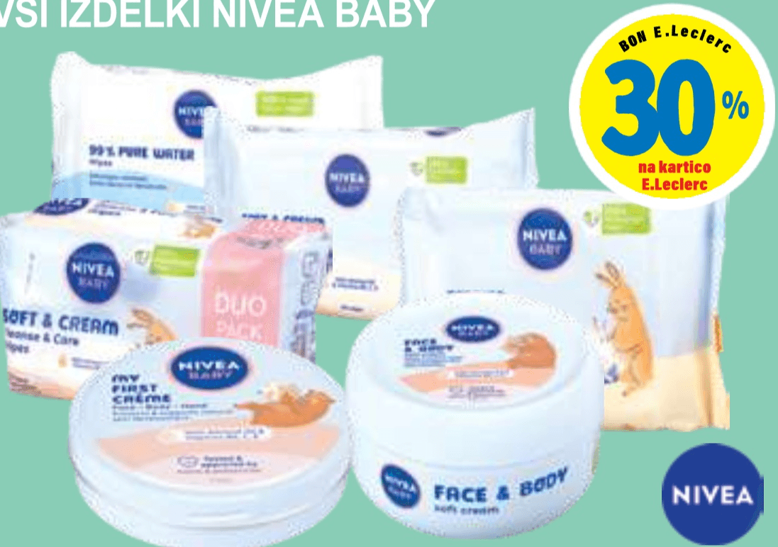 Nivea Baby izdelki Akcija v trgovini E.Leclerc