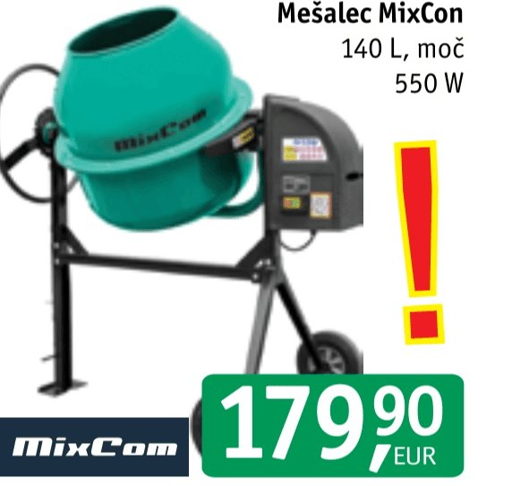 MixCom Mešalec 140 L Akcija v trgovini Jager