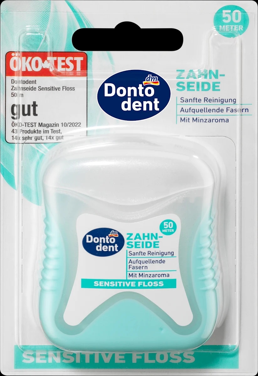 Dontodent Sensitive Floss zobna nitka z aromo mete 50 m Akcija v trgovini Dm