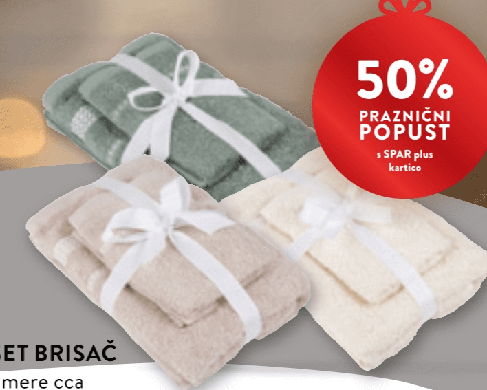 Svilanit Set brisač 30 x 50 cm + 50 x 100 cm Akcija v trgovini Spar