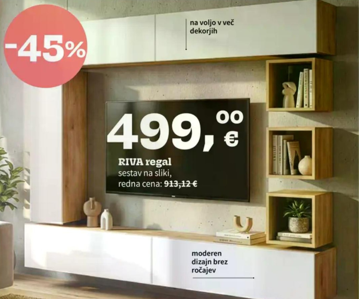 RIVA regal - Akcija v trgovini Prima