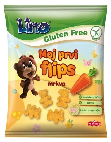 Moj prvi flips Lino 25 g ali korenček* 35 g Akcija v trgovini Mercator