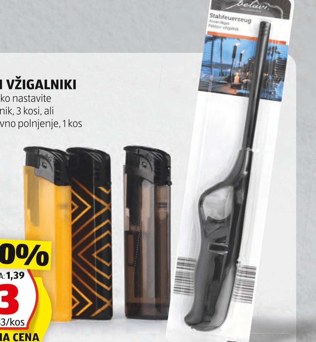 Belavi vžigalnik 3 kosi Akcija v trgovini Hofer