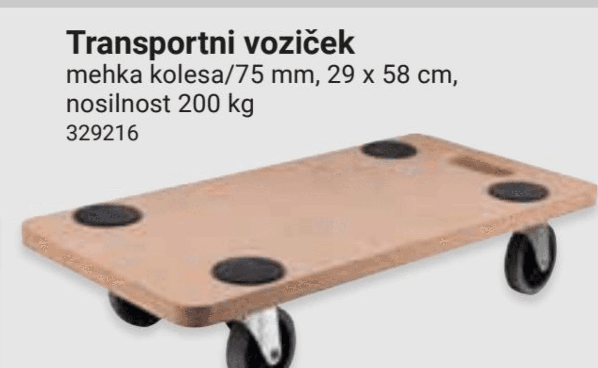 Transportni voziček Akcija v trgovini Pevex