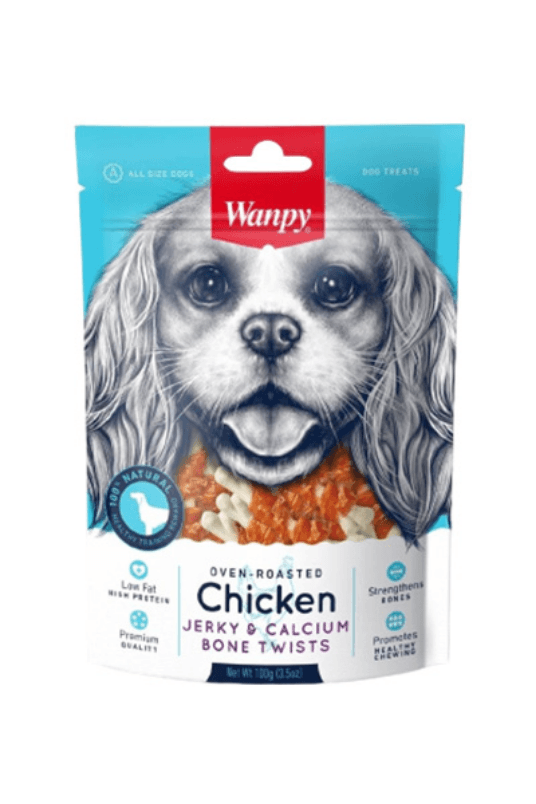 Wanpy Chicken Jerky & Calcium Bone Twists dopolnilna hrana za pse 100 g - Akcija v trgovini Dm