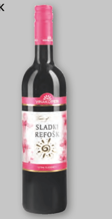 Vino Sladki Refošk 0,75 l Vinakoper - Akcija v trgovini Spar