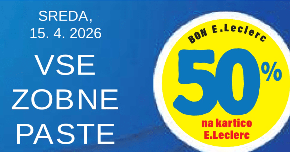 Vse zobne paste Akcija v trgovini E.Leclerc