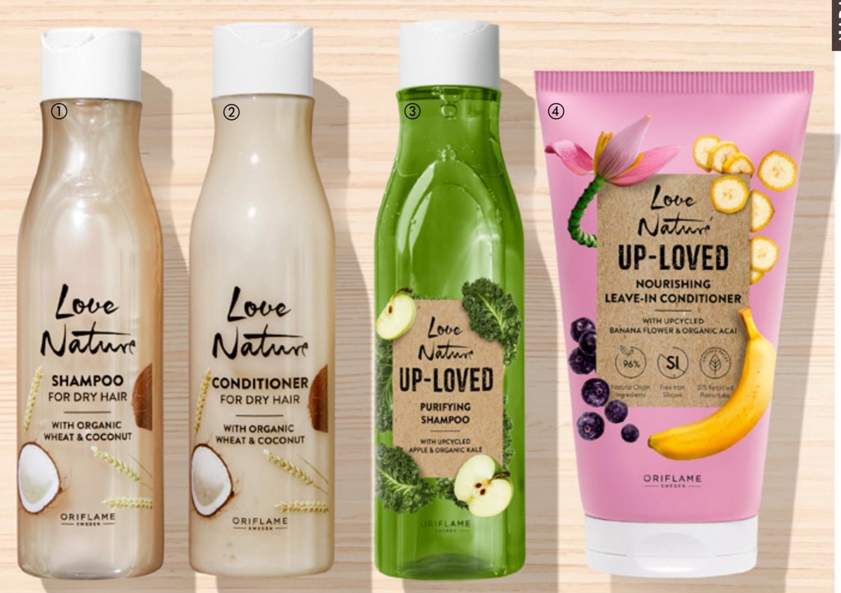 Love Nature Up-Loved čistilni šampon z oljem jabolčnih pešk in ohrovtom 250 ml - Akcija v trgovini Oriflame