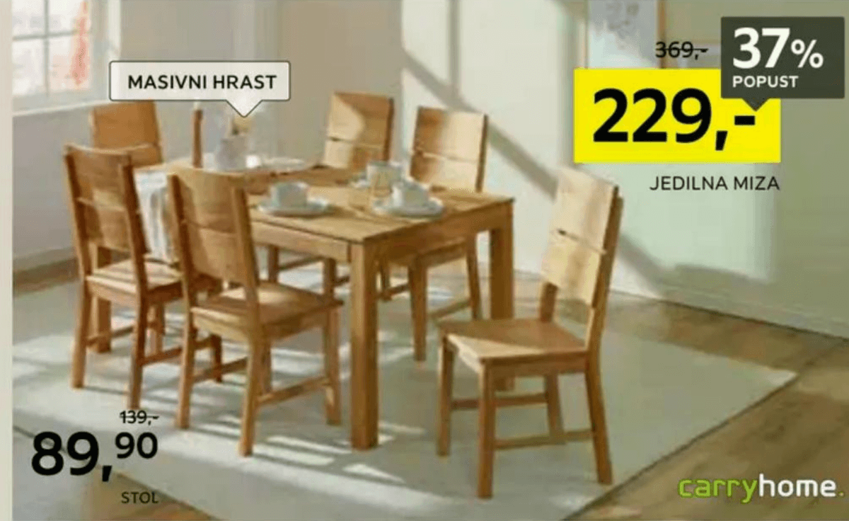 Jedilna miza carryhome. - Akcija v trgovini Lesnina