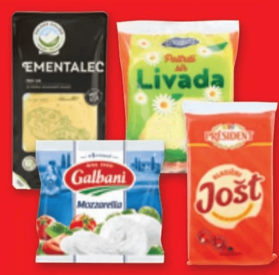 Vsi pakirani siri Akcija v trgovini Spar