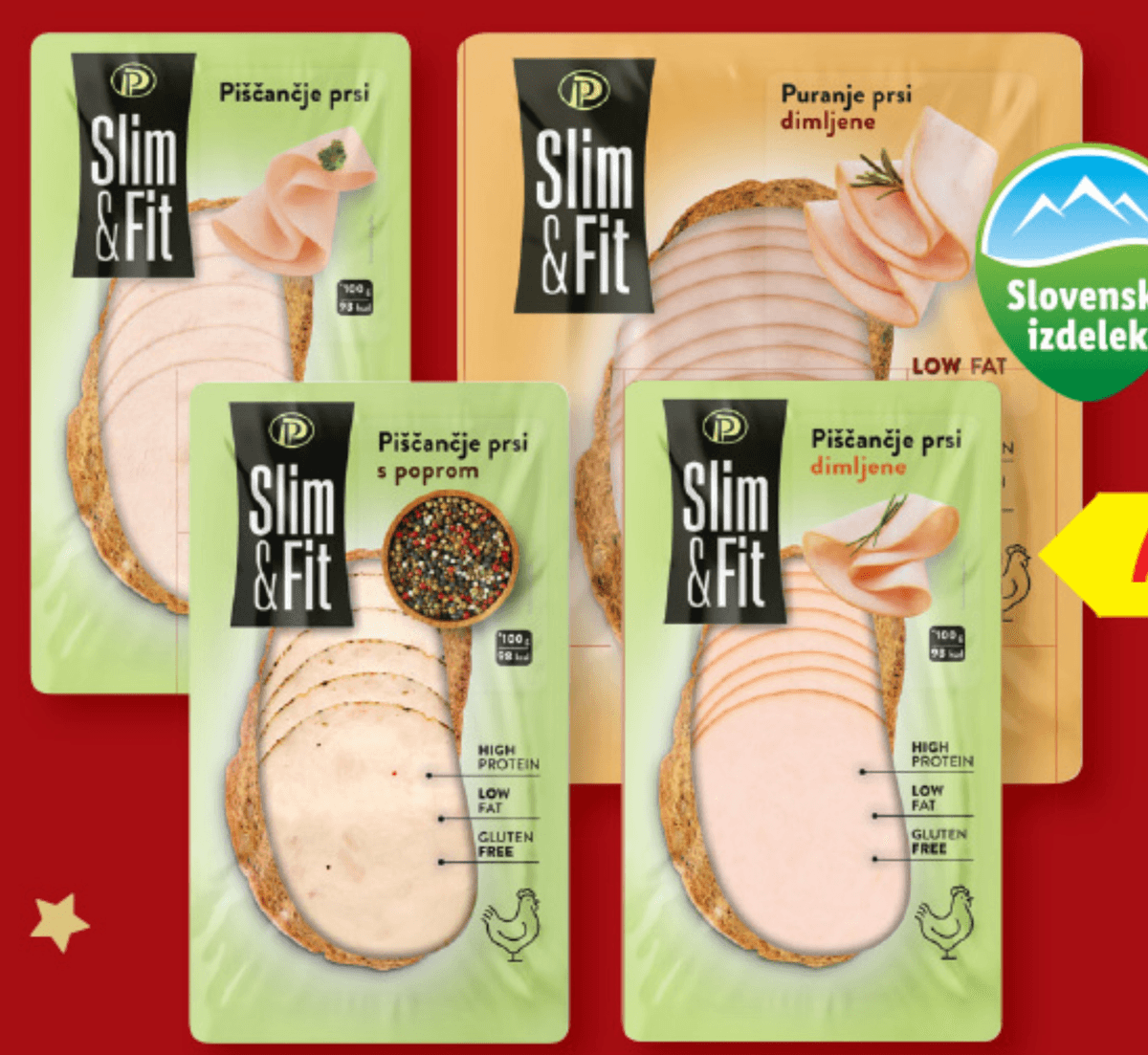 Slim&Fit Piščančje/puranje prsi 125/180 g Akcija v trgovini Lidl