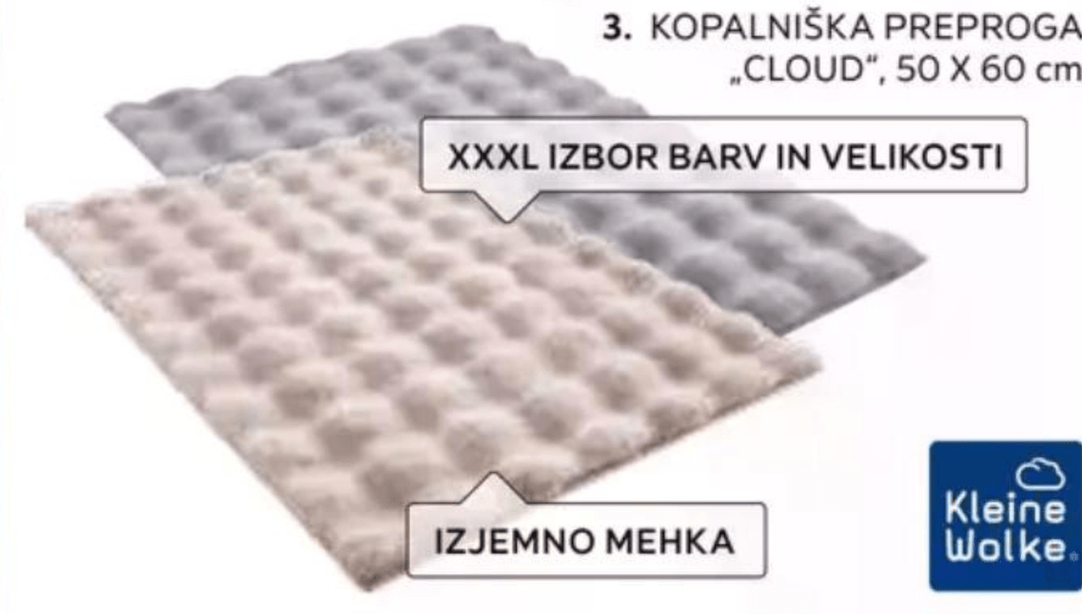 Kopalniška preproga „MONROVIA" 60 X 60 cm Kleine Wolke - Akcija v trgovini Lesnina