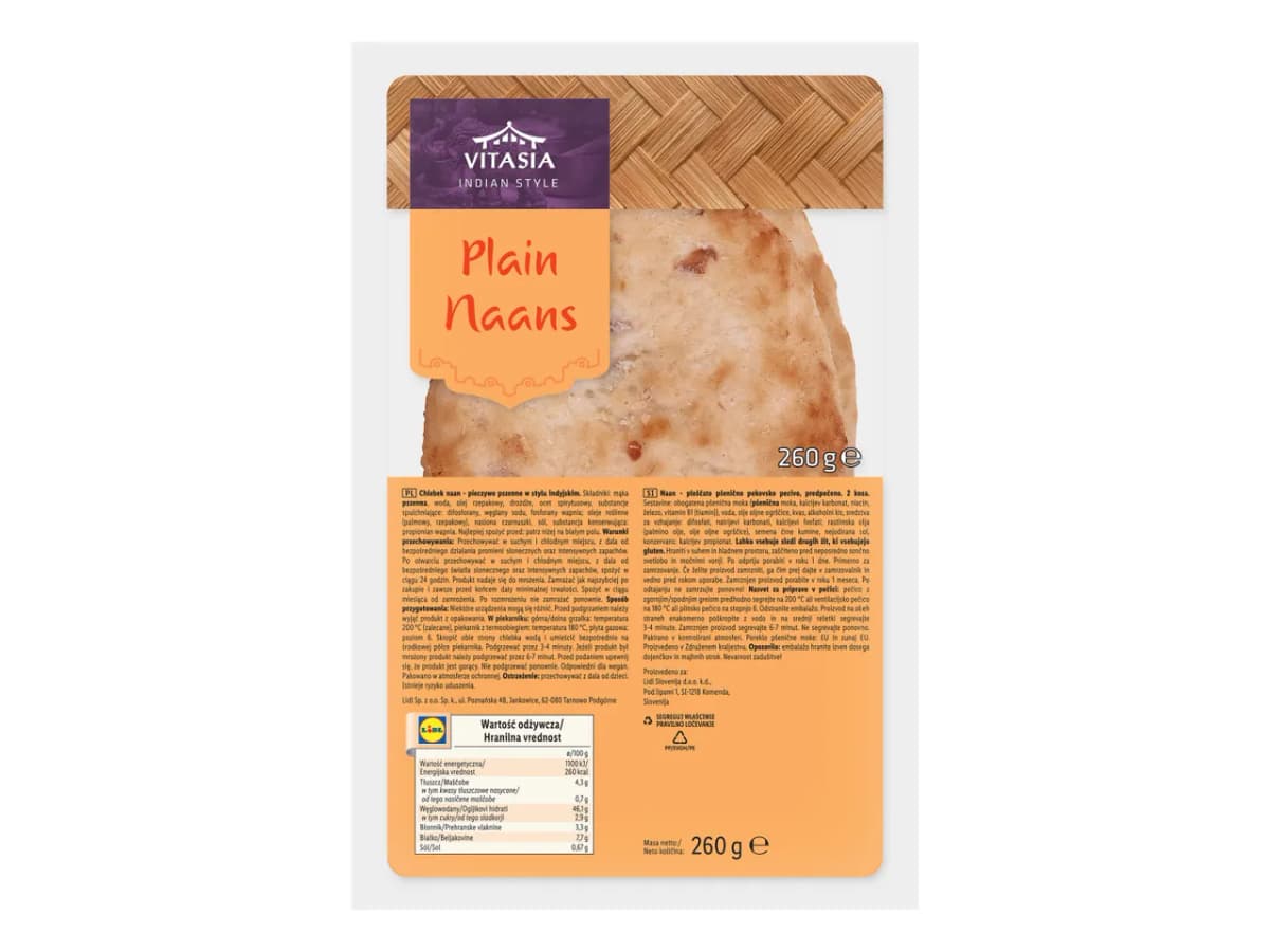 Vitasia Kruh na indijski način „Naan" 260 g Akcija v trgovini Lidl