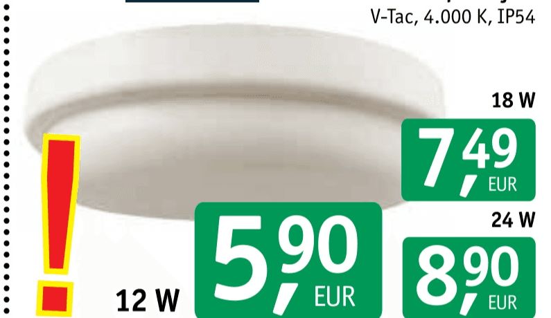Svetilka LED plafonjera V-TAC Akcija v trgovini Jager