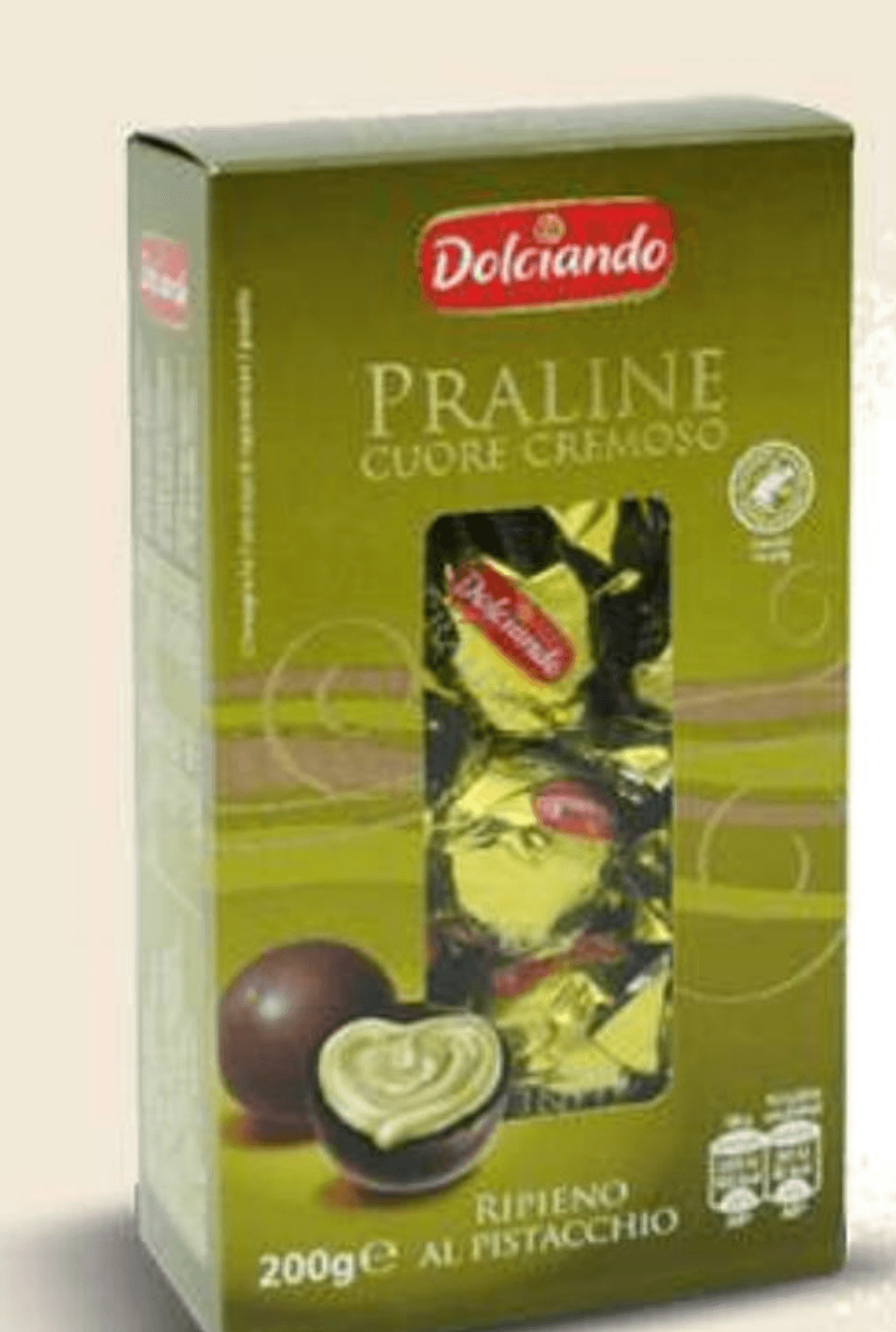 Dolciando Pralineji s kremno sredico, pistacija 200 g Akcija v trgovini Eurospin
