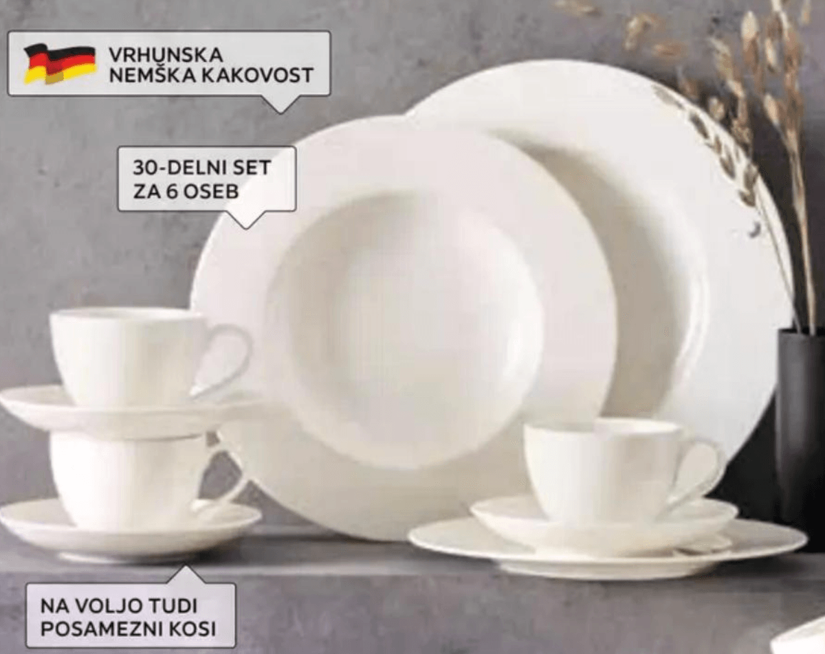 Kombinirani jedilni servis "BASIC WHITE" 30/1 Villeroy & Boch - Akcija v trgovini Lesnina