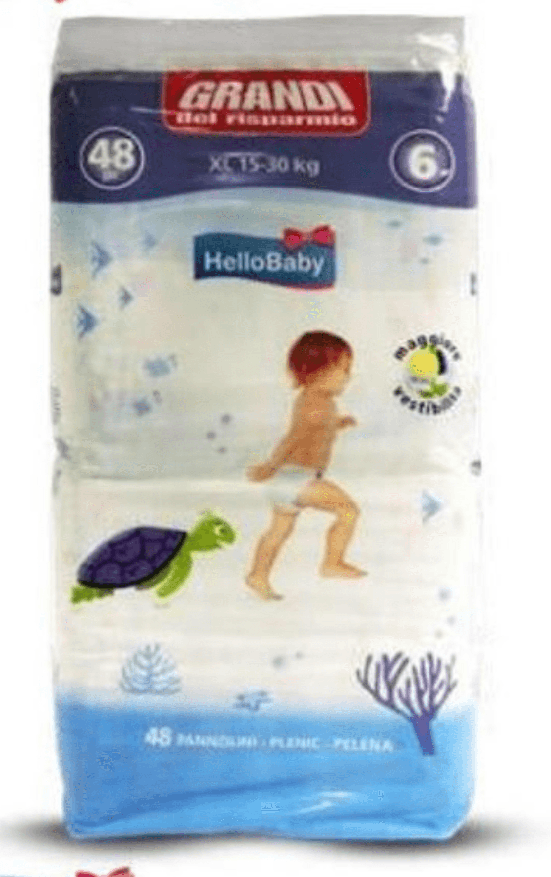 Grandi HelloBaby otroške plenice 48 kosov Akcija v trgovini Eurospin