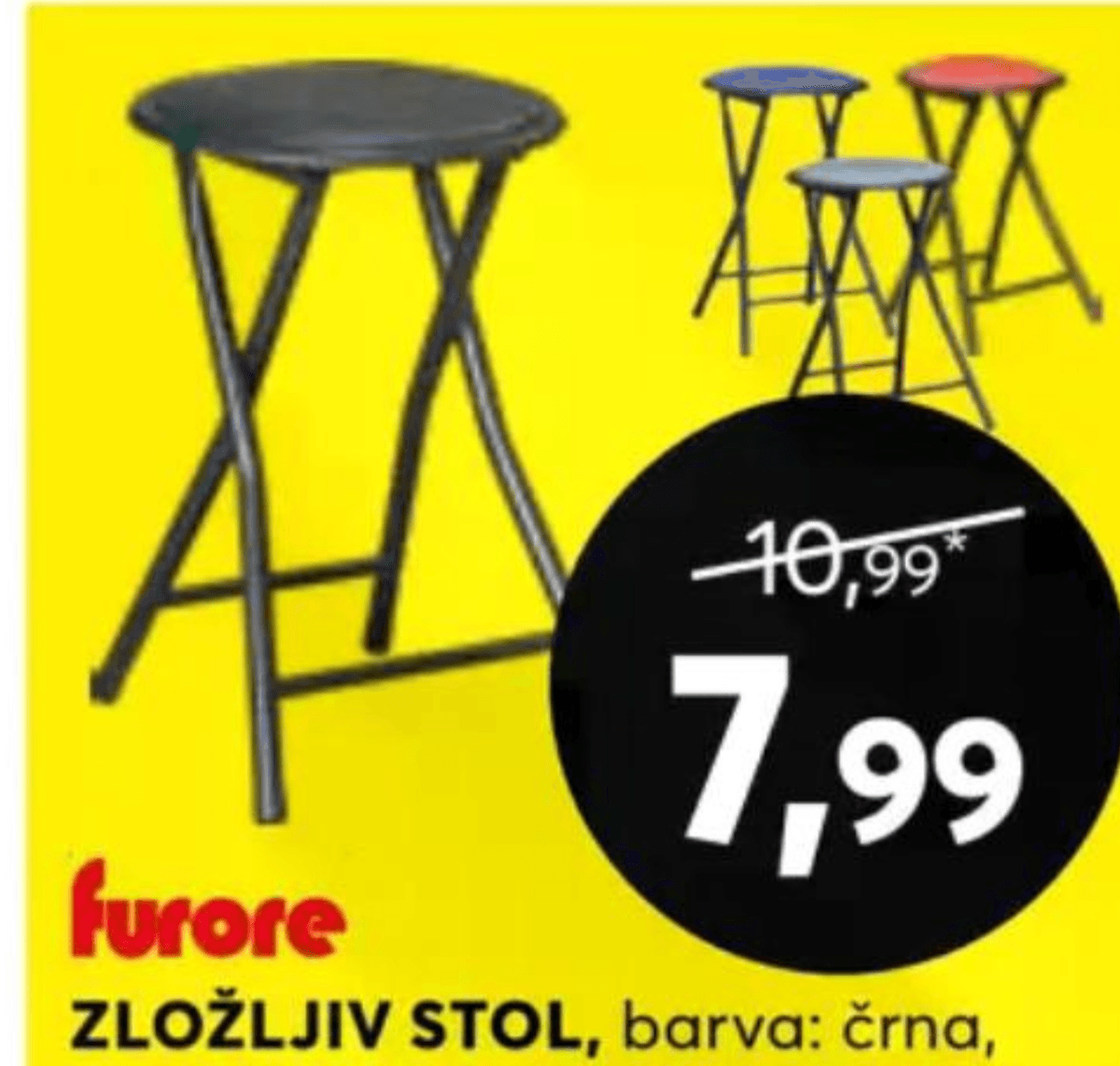 Furore zložljiv stol 30x30x45 cm Akcija v trgovini Dipo