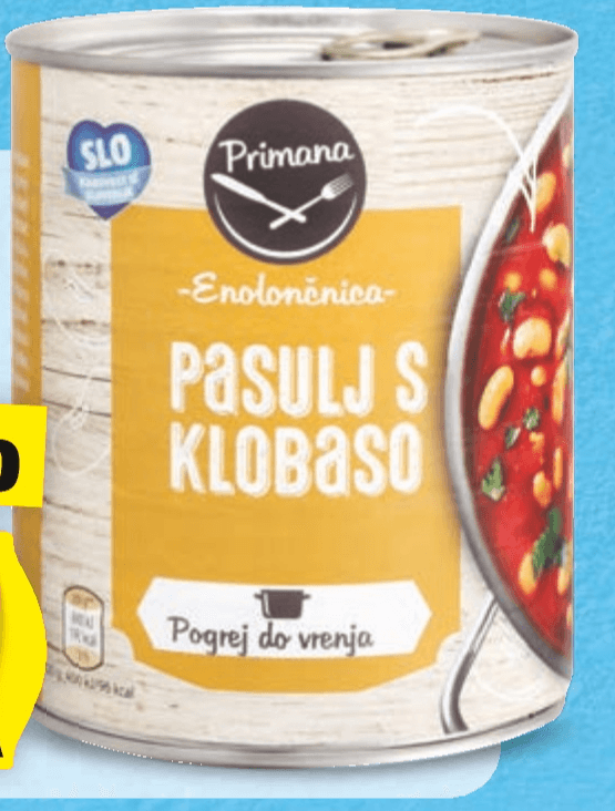Primana Pasulj s klobaso 850 g - Akcija v trgovini Hofer