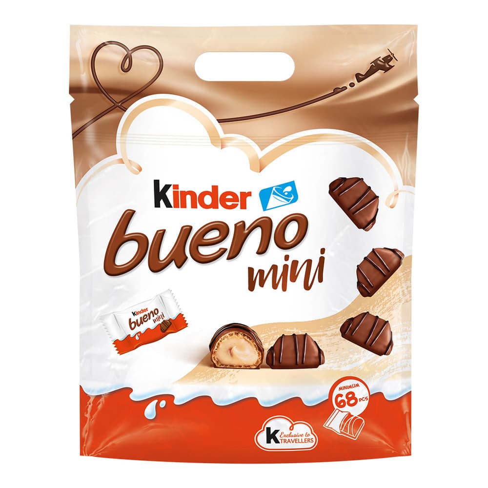 Kinder Bueno Mini vafelj oblit z mlečno čokolado, z mlečnim in lešnikovim polnilom 400 g Akcija v trgovini Regal Shop