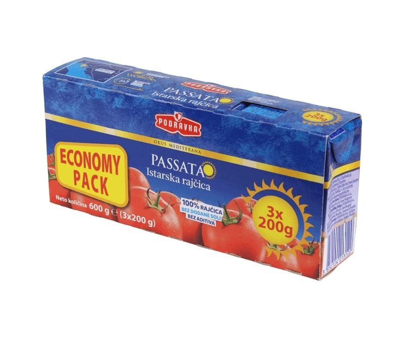 Podravka pasiran paradižnik 3 x 200 g, 400 g, 680 g ali 690 g Akcija v trgovini Mercator