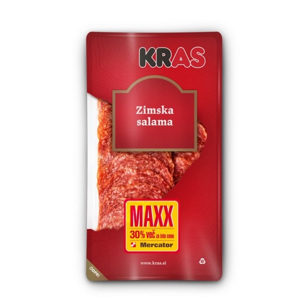 Narezek zimska salama Kras Maxx 100 g + 30 g GRATIS Akcija v trgovini Mercator