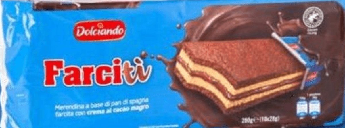 Rezine Farcitì s kakavovo kremo 10 kosov, 280 g Dolciando - Akcija v trgovini Eurospin